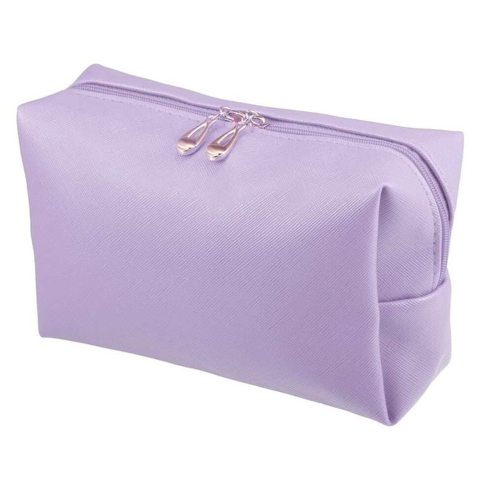 1Pcs PU Leather Waterproof Travel Makeup Bag S Size Purple